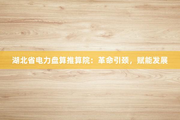 湖北省电力盘算推算院：革命引颈，赋能发展